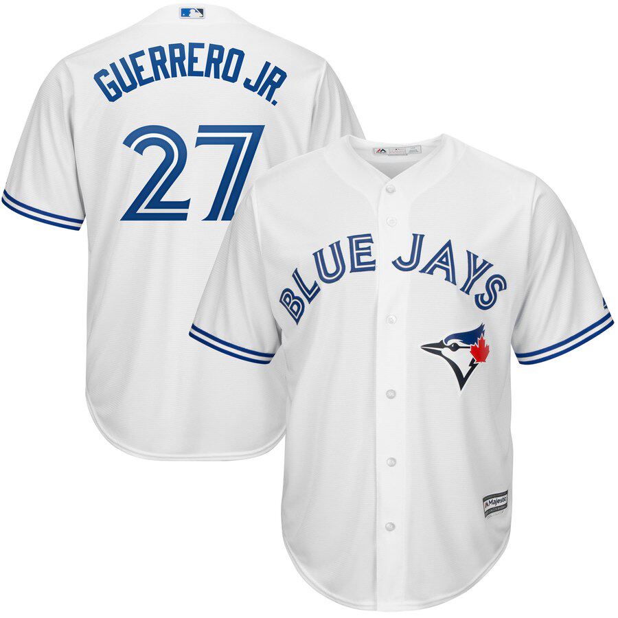 Blue Jays Baseball Suit Blue Bird Team Jersey 27 GUERRERO JR white blue short sleeve T-shirt