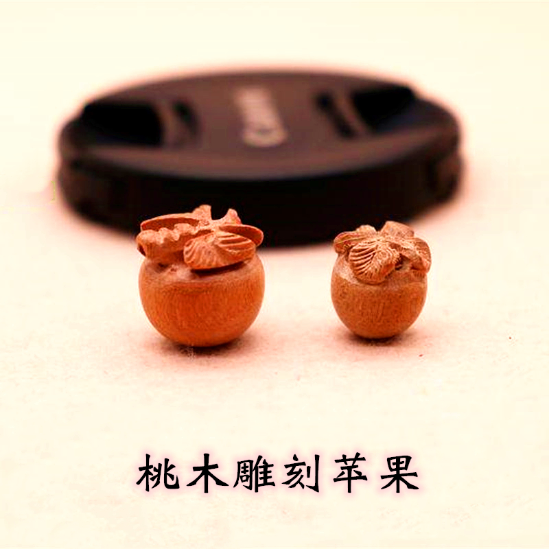 Handmade Diy Peach Wood Carvings Apple Fattening Crafts Gift Hem Accessories Baby Boy Accessories Carry-on and Safe Fruits Pendant