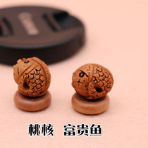 Wild Peach Hu Handmade Material Accessories Baby Braided Bracelet Real Peach Core DIY Handmade Core Carved Small Fish