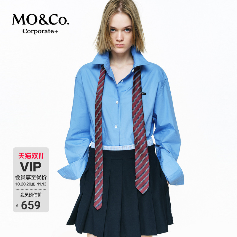 [C+ Series] Moco Shirt with Tie, High-Thread-Count Long-Staple Cotton, Short Style, Mo&Co