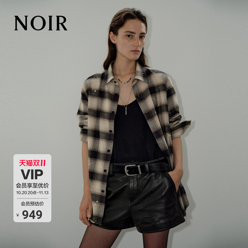 【Noir Series】Moco Shirt, Mo Anke Spring and Autumn Merino Wool Long-Staple Cotton Vintage Plaid Pattern