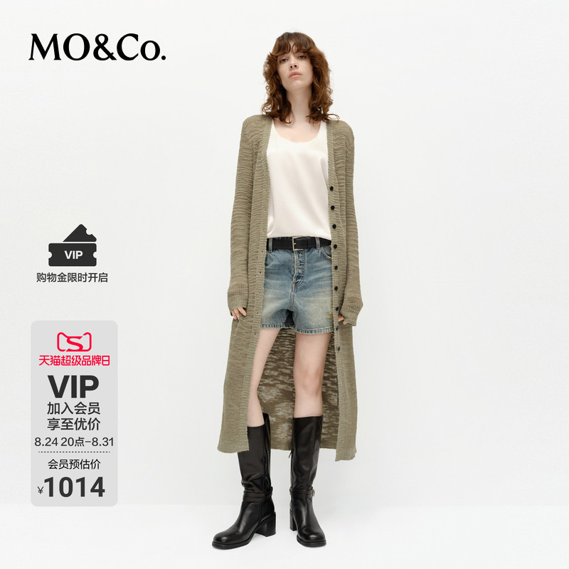 Moco Knit Cardigan with Linen and Bamboo Texture, Lightweight and Easy to Wear, Mo Anke