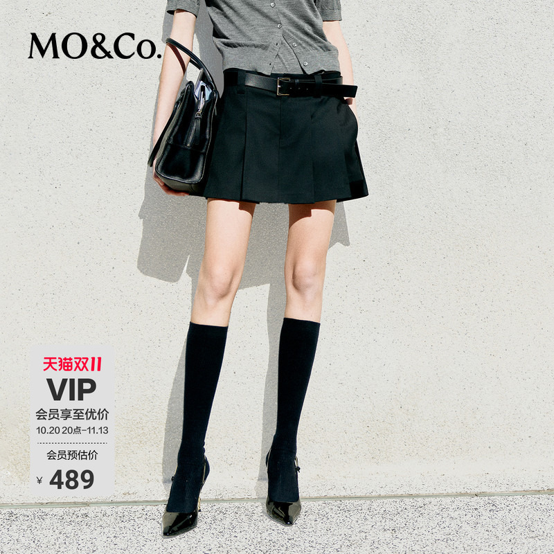 Moco Skirt Shorts A-Line Pleated Suit Skirt Brushed Fabric Mid-High Waist College Style Jk Style Cool and Trendy Mo an Ke Moco Skirt Shorts A-Line Pleated Suit Skirt Brushed Fabric Mid-High Waist College Style Jk Style Cool and Trendy Mo an Ke