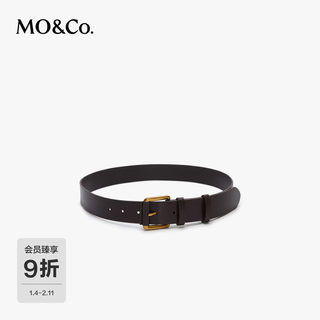 Moco Accessories Belt 2026 Spring New Product Vegetable-Tanned Cow Leather Metal Square Buckle Belt Retro Mbf1Blt001