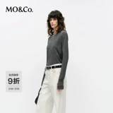 Футболка с длинными рукавами MOCO, новинка весны 2025, новое поступление, выстиранный и выцветший хлопок Tencel без пальцев, круглый вырез, правое плечо MBE1TEE027