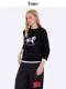Fano Year of the Horse special neck round right shoulder niche Trojan jacquard slim pullover sweater women's top winter