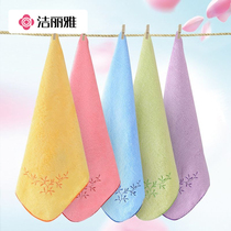 Jie Liya towel small square towel 5 pieces of bamboo pulp fiber facial handkerchief Childrens facial handkerchief small towel