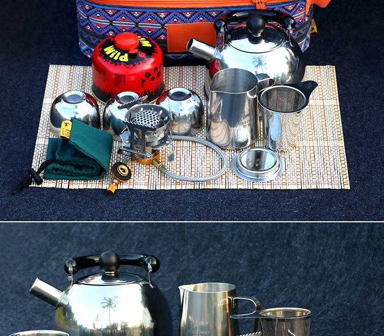 Hươu hoang dã chính hãng mini hoang dã trà xách tay với túi lưu trữ bếp cắm trại bếp ngoài trời - Bếp lò / bộ đồ ăn / đồ nướng dã ngoại bếp nướng ngoài trời có nắp đậy