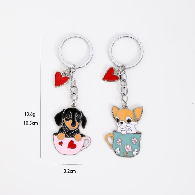 Dachshund Chihuahua Dog Key Chain Chihuahua Dachshund Keychain