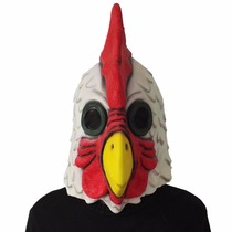 Chicken Cock Mask Adult Chicken Head Mask Rooster White Latex Headgear Halloween Props
