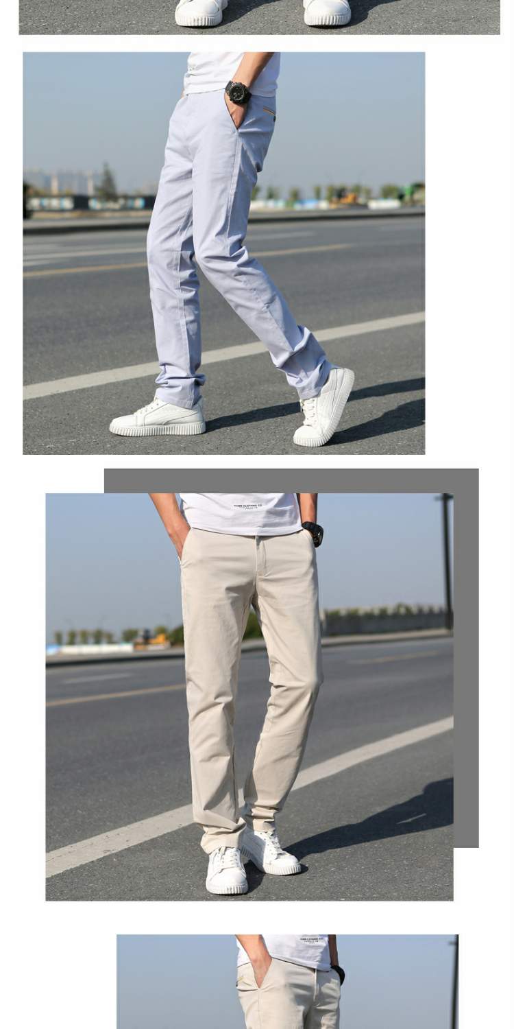 Playboy mùa hè cotton mỏng phần băng lụa nam giản dị Quần mỏng lỏng thẳng thanh niên quần dài co giãn - Crop Jeans quần đùi nam