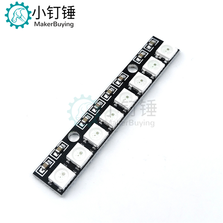 8位 WS2812 5050 RGB LED 内置全彩驱动彩灯开发板 WS2812B 256色