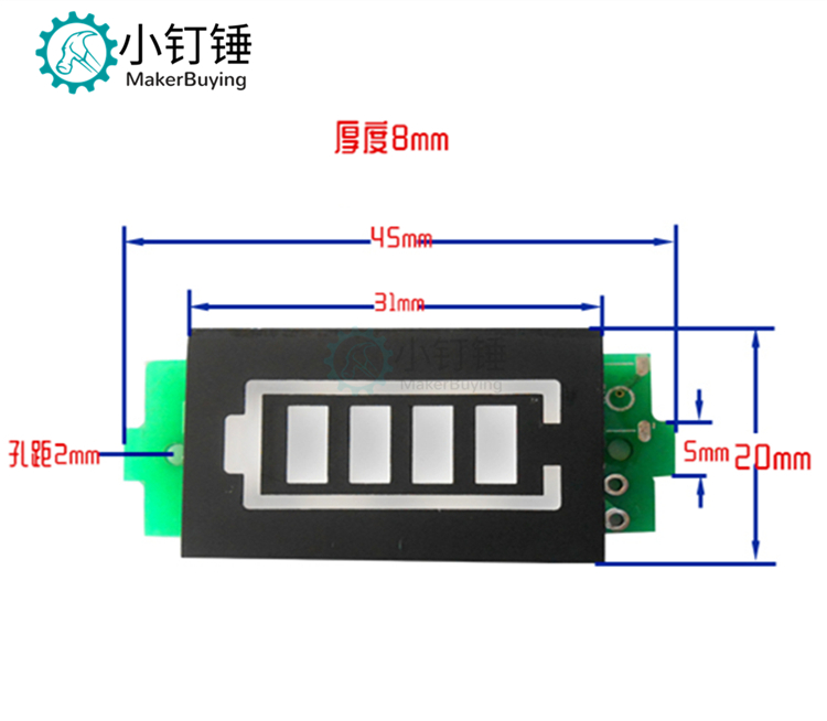 SNA195锂电池组电量指示灯板 1/2/3/4/蓄电 电动车电瓶电量显示器