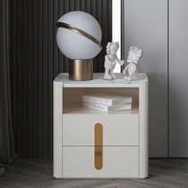 Light luxury bedside table modern bedroom small storage bed side cabinet designer full Net red Italian rock board bedside table