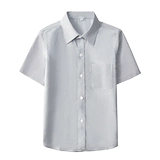 Летняя тонкая рубашка для мальчиков, костюм, детская хлопковая форма, короткий рукав, подходит для подростков