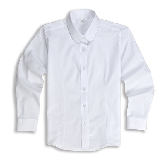 女童白衬衫长袖暖浴快健身配件紫花瓣