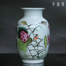 Master hand-painted vase Jingdezhen ceramics celebrity masterpiece pastel porcelain Xia Guoan Hetang