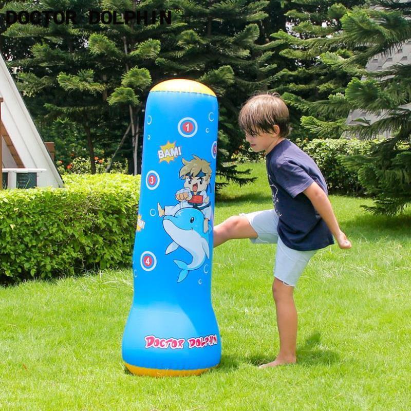 Fitness children's vertical boxing column inflatable tumbler Inflatable sand bag sand bag vent anger toy thickened 1 25 meters high