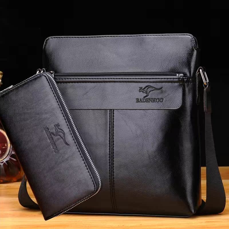 New kangaroo men's bag single shoulder bag inclined satchel bag for men's leather bag business casual bag Bag Vertical bag Small Hanging Bag Tide