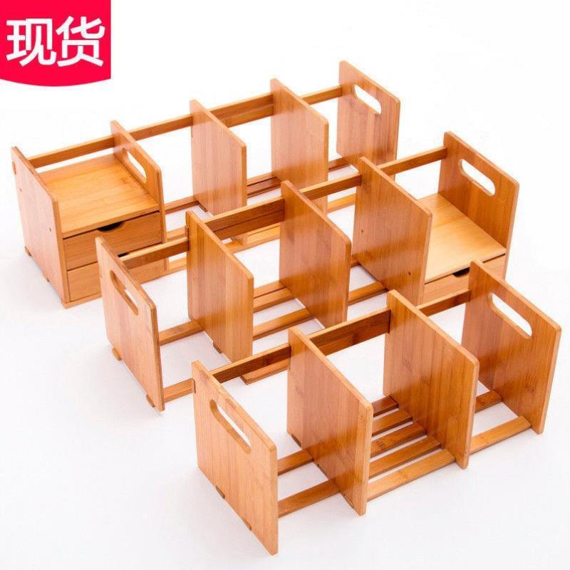 Simple bookshelf Small bookshelf shelf on the table Creative student mini telescopic small office desktop storage layer shelf
