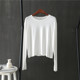 Early autumn Modal long-sleeved T-shirt for women 2023 autumn loose round neck bottoming shirt spring and autumn inner top white