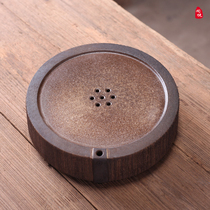 Coarse pottery dry bubble pan pot holding pot pad kung fu tea set water storage type small tea tray tea sea Zen Japanese ceramic tea table