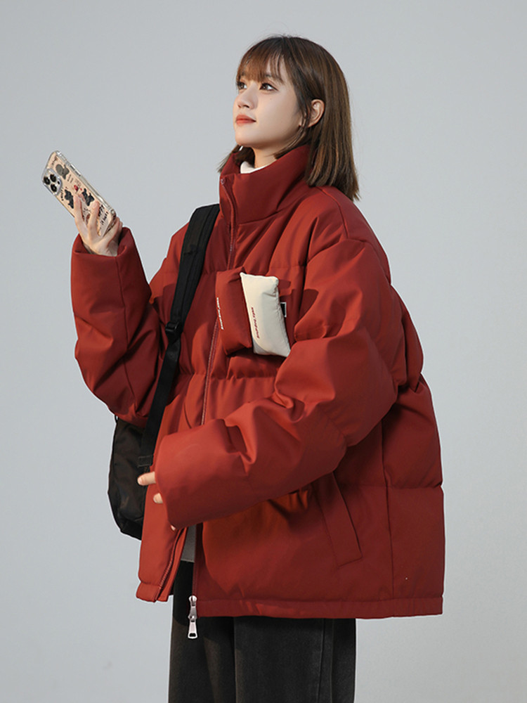 Tangshi Group Desso Velcro down Jacket for Women, Winter Thickened Pu Leather Coat, Puffer Jacket, 90% down