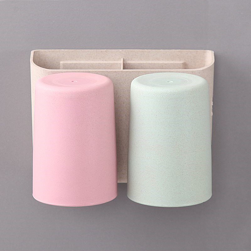 Double suit cartoon Korean cup household toothbrush with toothbrush frame combination can