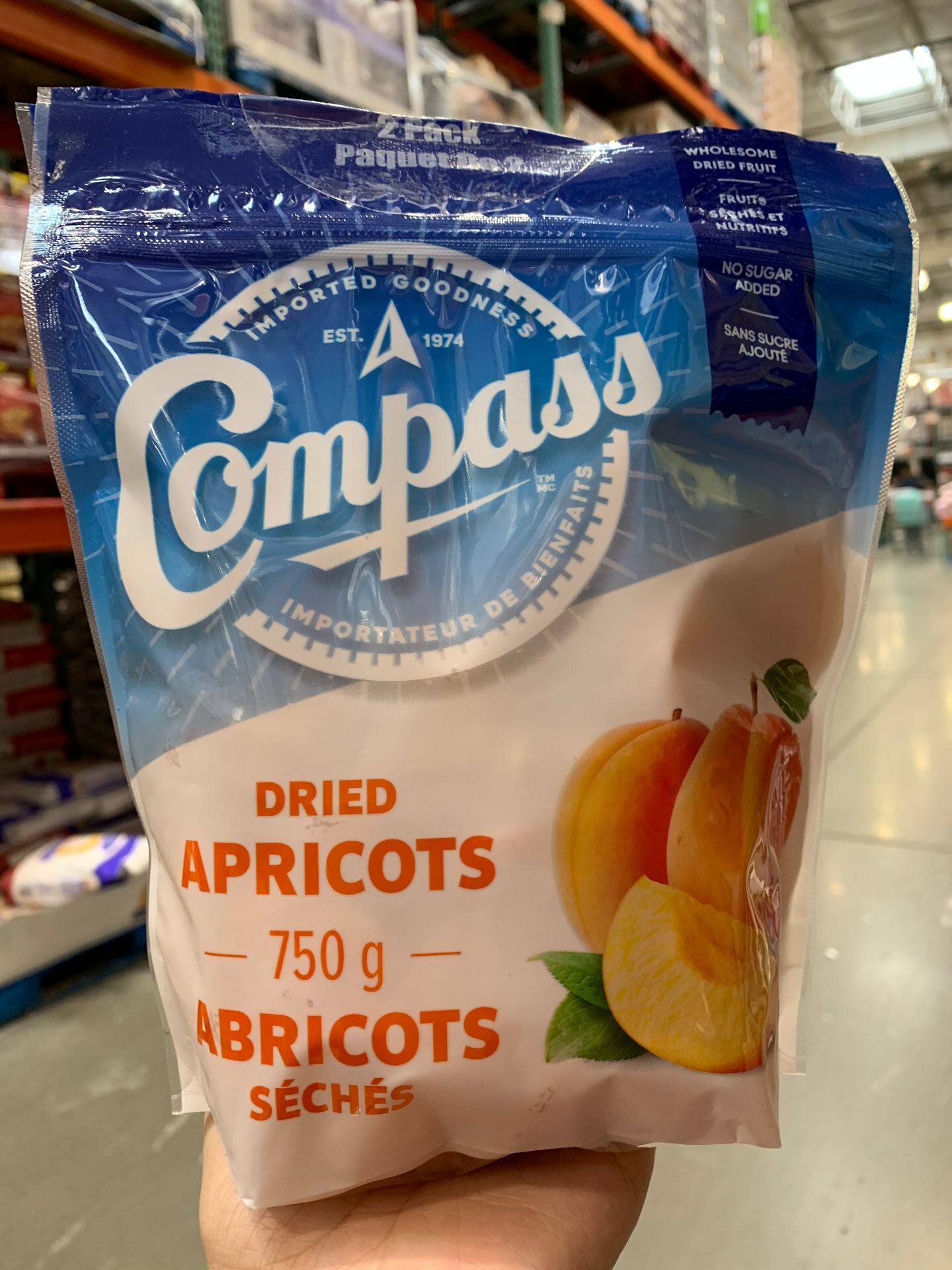 Canada Direct Mail compass Sun Dried Apricots Dried Fruit 750g