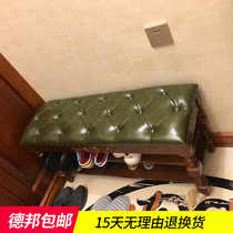American-style whole wood replace shoe stool shoe cabinet household door can be seated to wear shoe stool storage bench in the door to accept the shoe frame