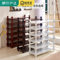 Mercy of the heart of the American solid wood shoe frame for simple household multilayer shelf doorway large capacity shoe cabinet collection frame
