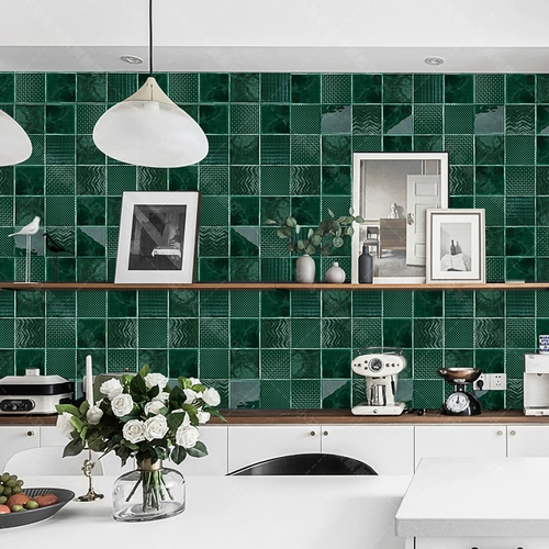 Ретро ручная кирпичная кирпичная темно -зеленая печь трансформатор сетка красный маленький квадратный кирпичный кухня плитка плитка плитка ресторанная мастерская плитка