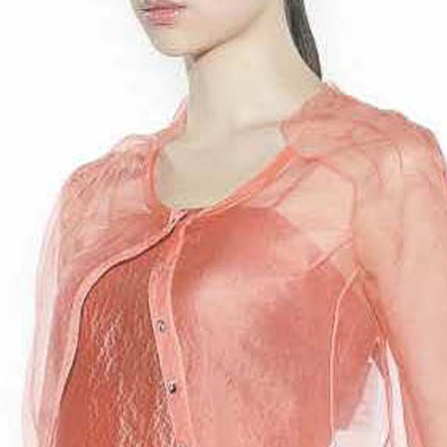 TANGY/天义 orange red mulberry silk top (with camisole)