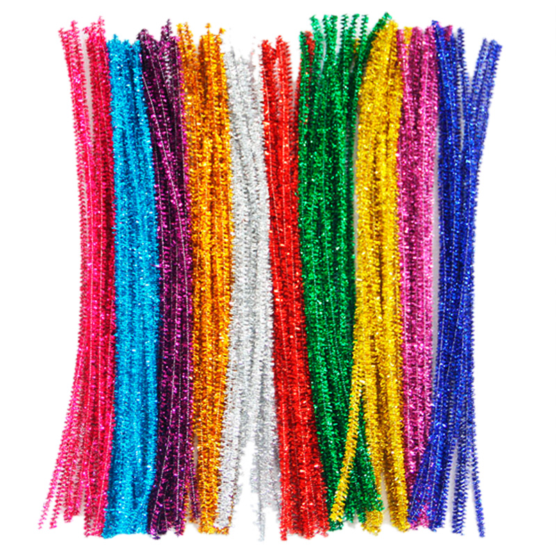 Gold Scallion Brush Strips Flash Hairy Root Twisted Stick Nursery Boy Creativity Toy Handmade DIY Make Material Package Suit