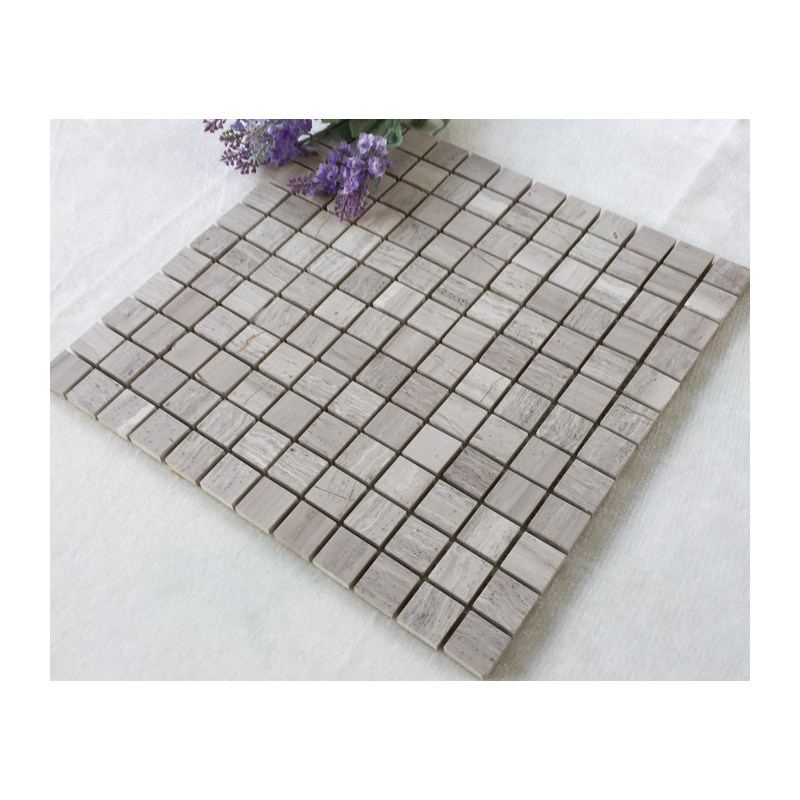 Grey Wood Grain Mosaic Magnetic Brick Natural Stone Grey Marble Wall Patch Background Wall Makeup Room Bathroom pool