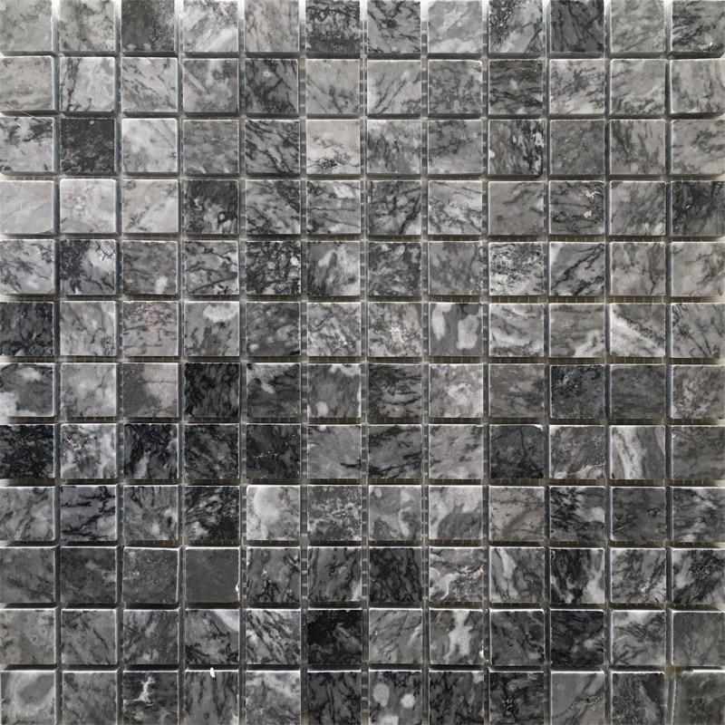 Grey Marble Mosaic Wall Patch Natural Stone Fat Sublime Bright Side Bathroom Fish Pool Pool Bar's Makeup Room