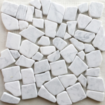 White stone mosaic wall appliqued natural marble cobblestone debris crushed free stone bar Terrace Bathroom pool