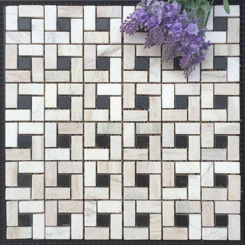 Stone Mosaic Magnetic Brick Waist Line Brief Eu Bathroom Background Wall Jazz White China Black Marble Makeup Room Kitchen