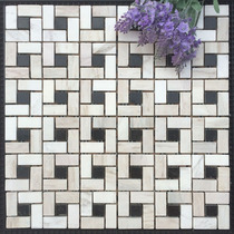Stone Mosaic Tile Waist Line Brief Eu Bathroom Background Wall Jazz White China Black Marble Toilet Bar