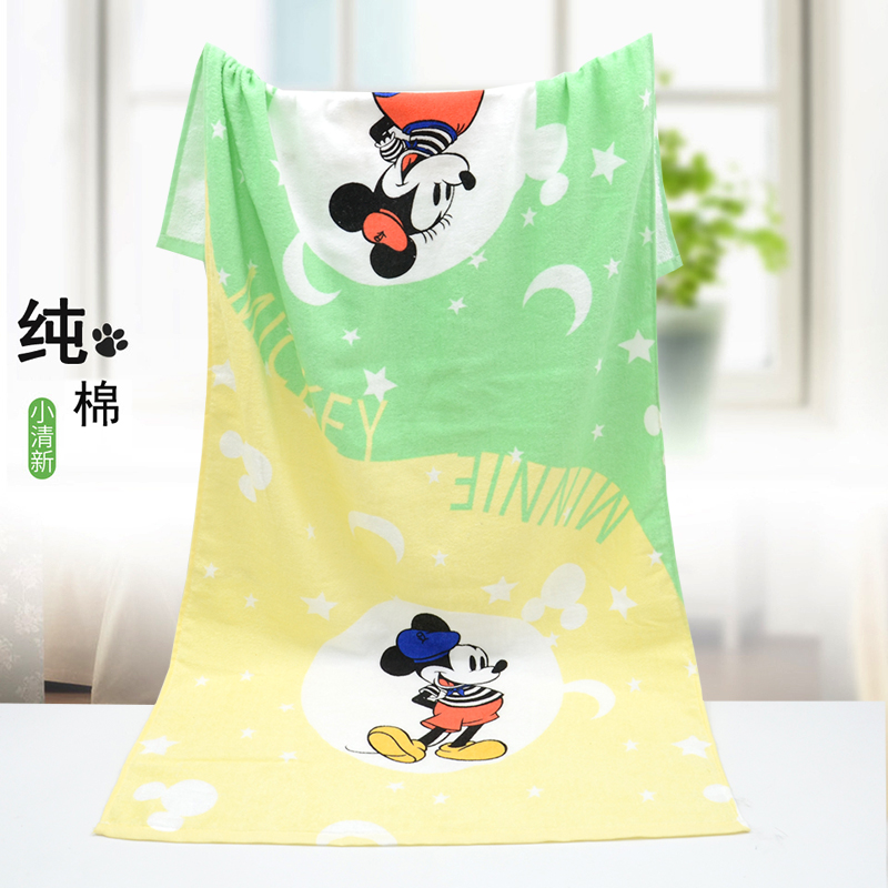 120 * 60 all-cotton pure cotton cartoon cute little bath towel absorbent large towel adult children bath home softness