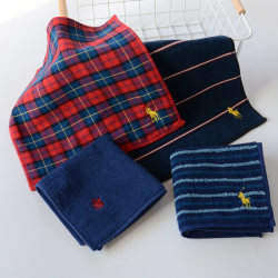 Japanese single Men Embroider square towel 25*25 business handkerchief pure cotton face towel carry soft absorbent