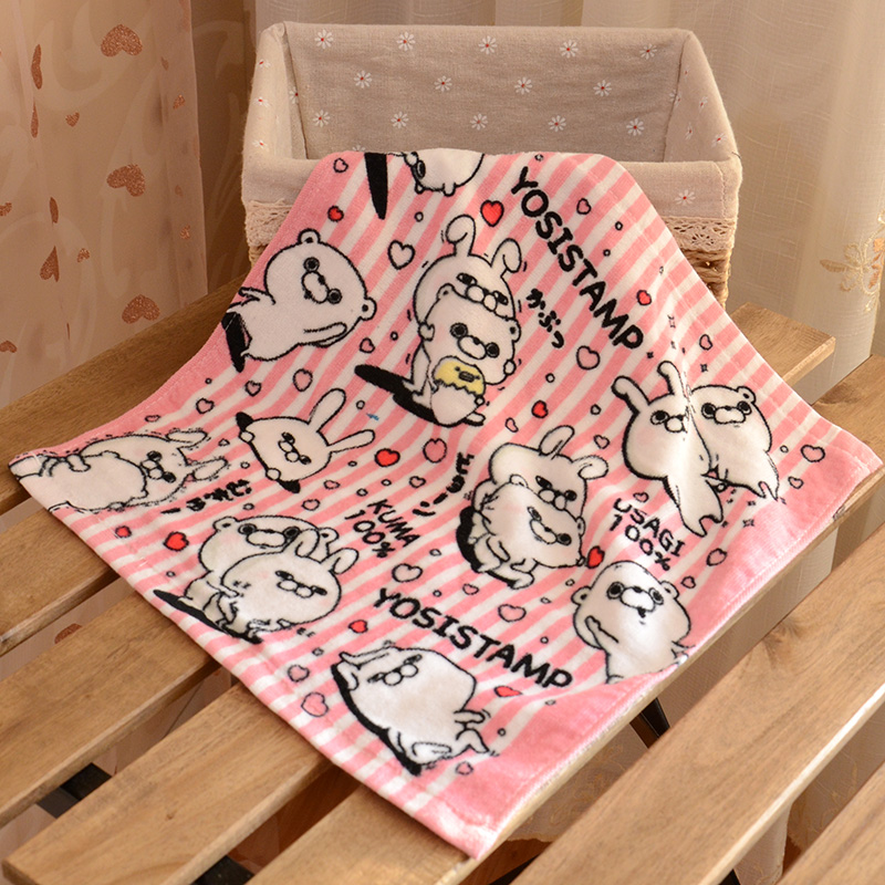 Pure cotton cartoon square towel soft absorption 34*35cm household washing face cleaning cleaning hand towel