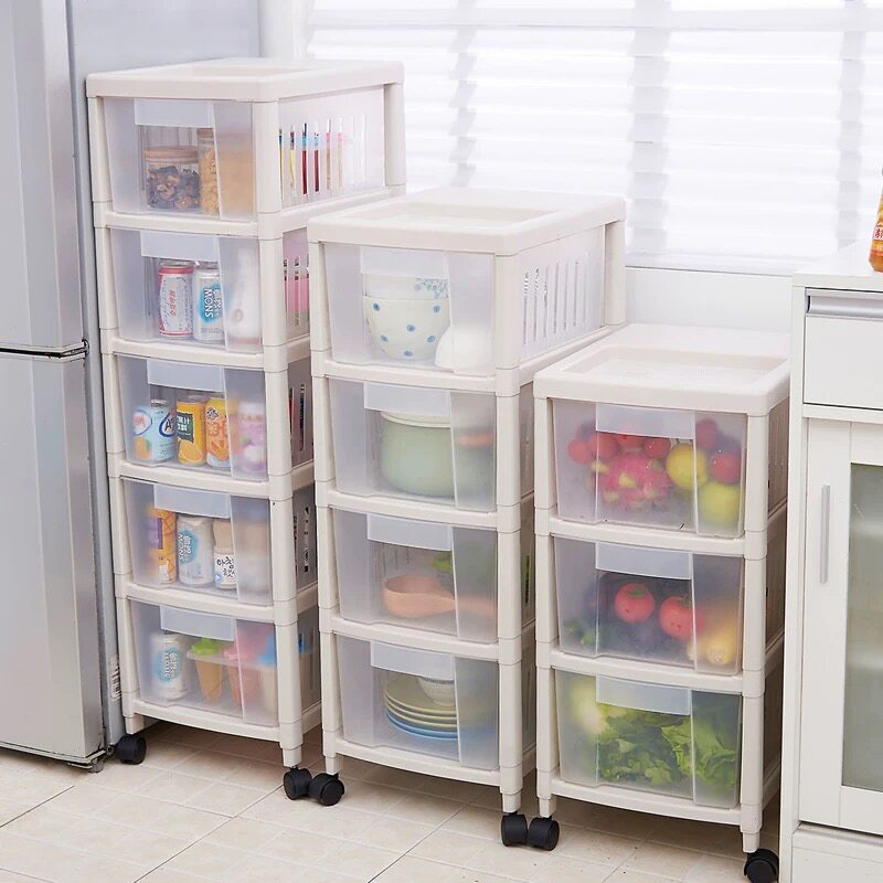Kitchen room vegetables Mobile multi-layer storage cabinet with wheelrooms drawing room and transparent cabinet