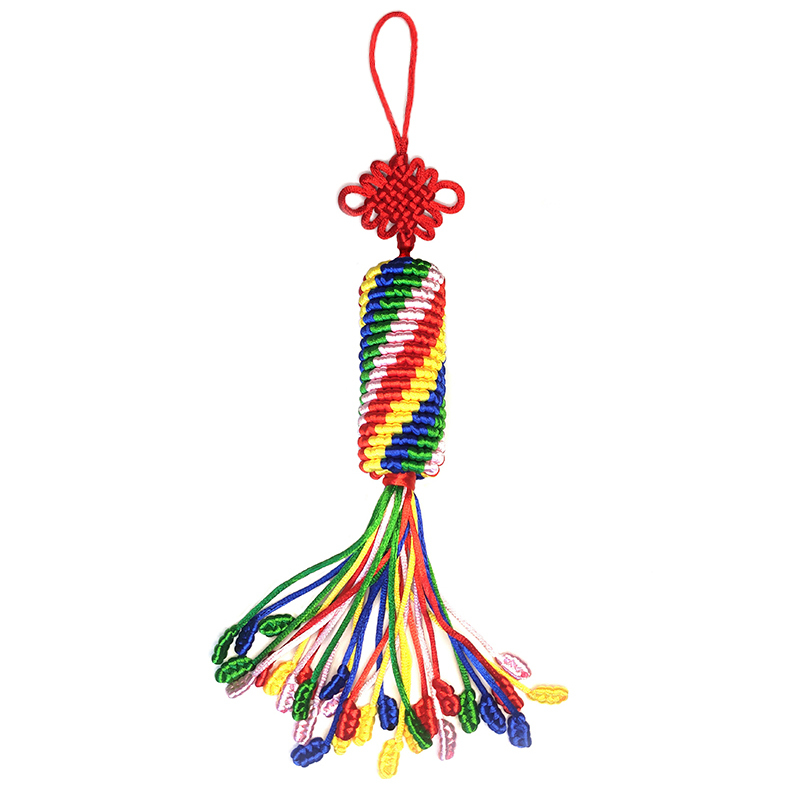 Hand-Woven Tibetan-Style Prayer Wheel DIY Kit Finished Product Car Hanging Decoration Home Bedroom Hanging Ornament Flat Installation Decoration