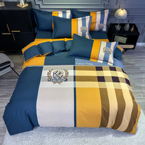 Yinglun College Wind Four Pieces Of Pure Cotton Striped Teenagers Light Extravagant Bed Linen Boys Three Sets of Bedding Bedclothes