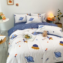 All season pure cotton cartoon bed with supplies four sets of boys bed Ogasawara full cotton children bed linen quilt cover 3 pieces