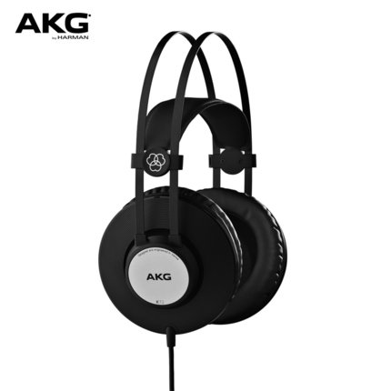 AKG loves tech k92 K72 wearing professional voice recorder listening to HIFI music fever headphones