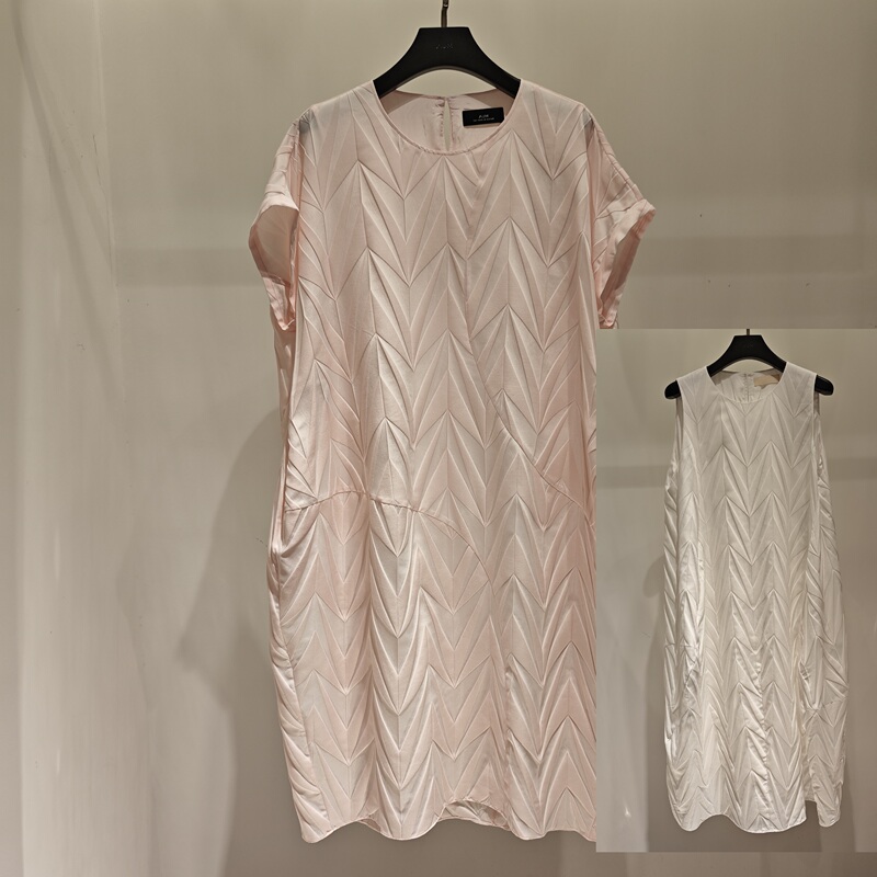 Aum Om Authentic Store 2026 Summer New Jacquard Dress M1Gb21126 Pink M1Gb21286 White