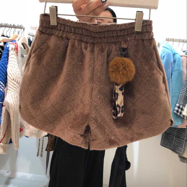 QNI Hàn Quốc mua quần nữ mùa thu 2018 mới Dongdaemun thun thun da lộn 101613 thời trang nữ đẹp