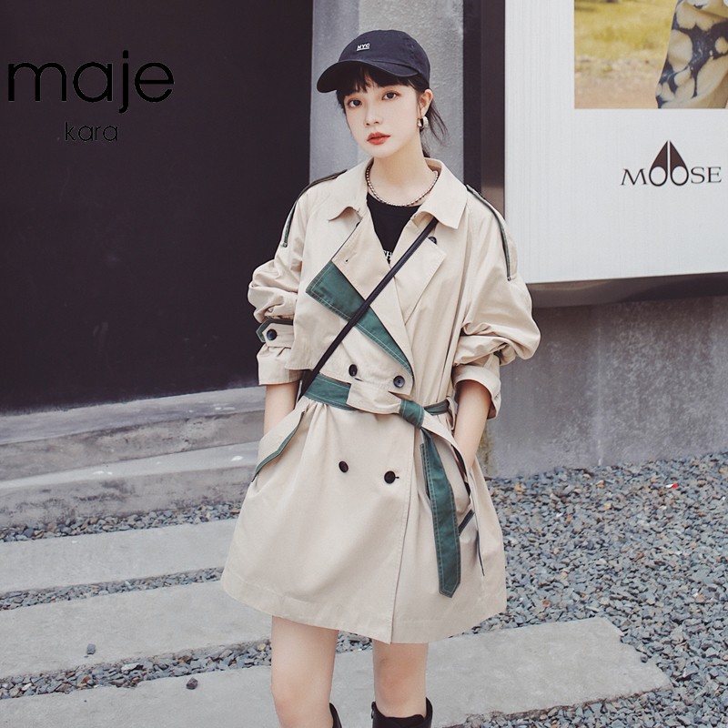 MAJE KARA jacket 2021 The new spring and autumn season winewear woman with medium long version of small sub loose 100 lap straight